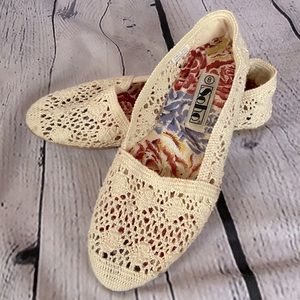 Boho Crochet Flats Size 8